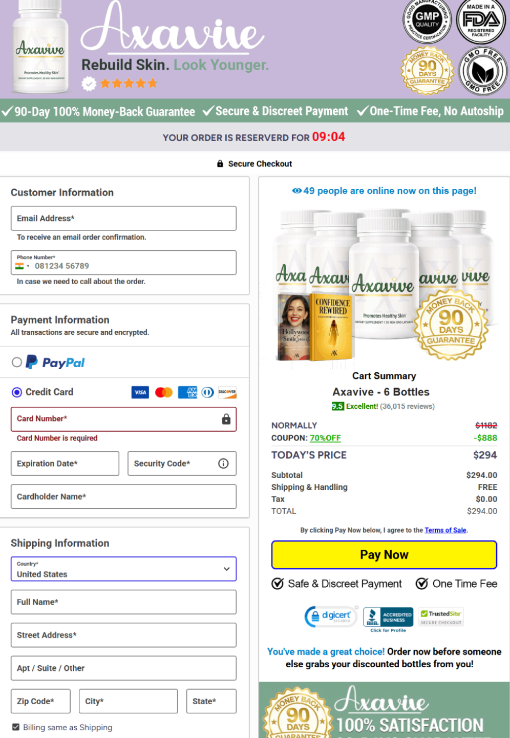 Secure checkout with protected payment processing for safe online purchase