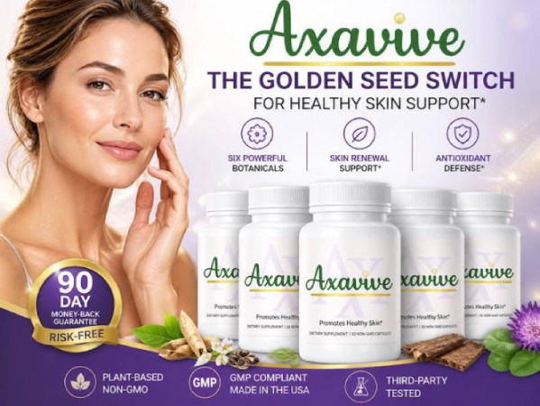 Axavive supplement displayed for glowing skin and daily beauty support
